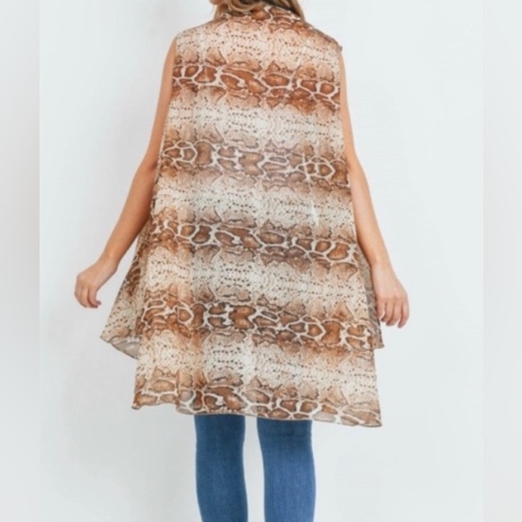 NWT Styline Snakeprint Sheer Vest - Picture 2 of 4
